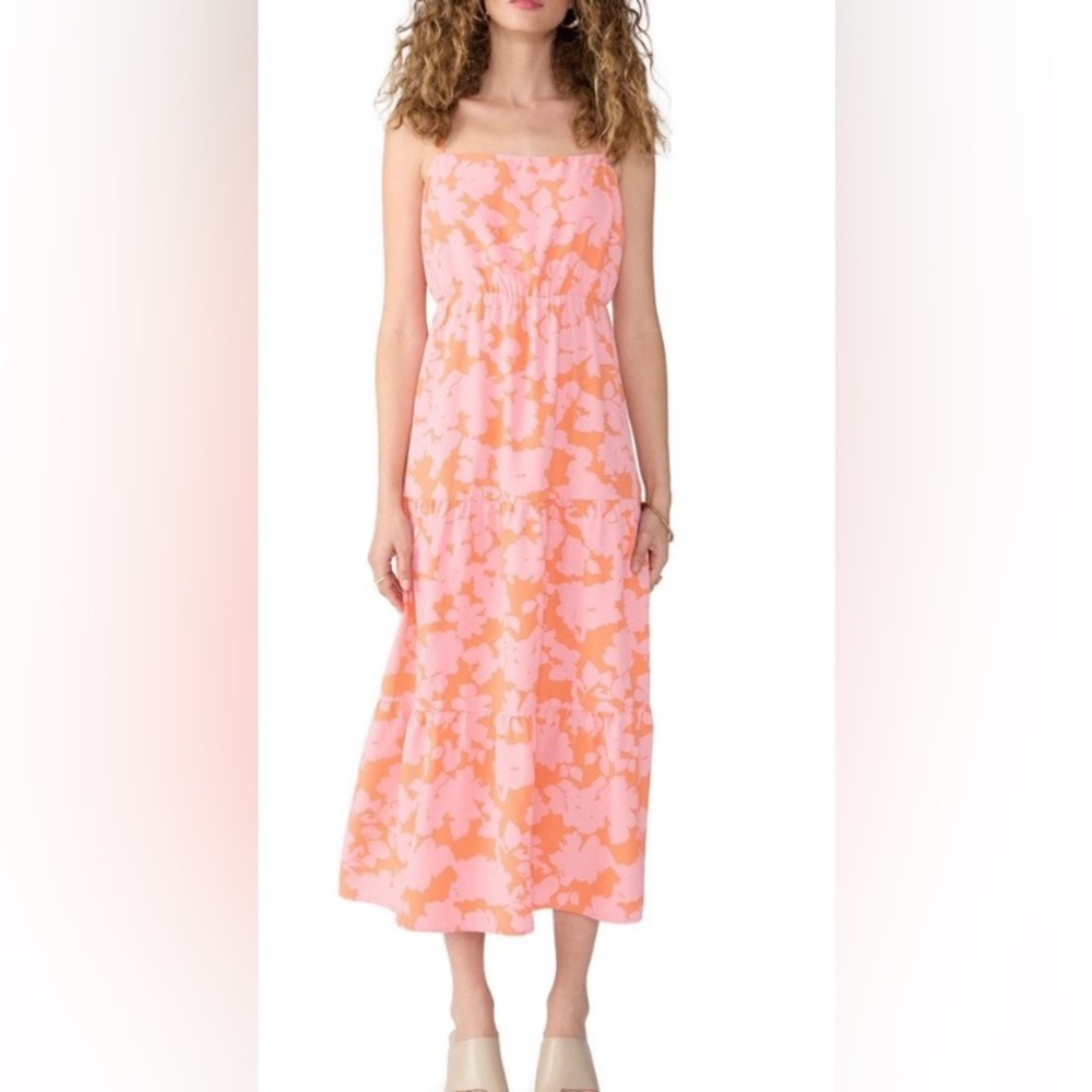 NWT Social Standard Smocked Back 3 Tiered Maxi Sundress
